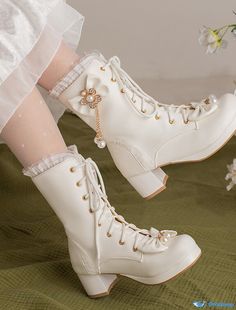 Princess Boots, Fall Heel, Glamour Vintage, Gothic Shoes, Pearl Lace, Wedding Boots, Lace Shoes, Lace Heels, Princess Shoes