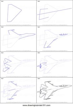 how to draw a jet plane in four different ways step by step instructions for beginners