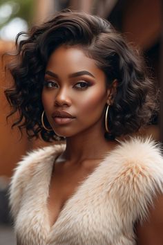 Discover beautiful and stylish fluffy bob hairstyles specifically curated for Black women. Find inspiration and tips on how to rock this trendy and chic look confidently. #FluffyBob #BobHairstyles #TrendyAndChic Bob Black Women Natural Hair, Bobs Black Women, Black Layered Bob Hairstyles, Fluffy Bob Black Women, Bob Black Women, Bouncy Bob, Fluffy Bob, Black Women Natural Hair, Bob Hairstyles For Black Women