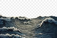 an ocean wave with white and blue waves on the water, hd png clipart