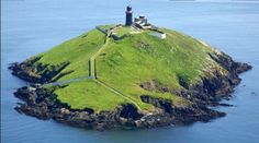 an island with a light house on it