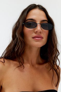 Elevated essential sunglasses in a slim rectangle silhouette. Get them only at Urban Outfitters. Features UO essential metal rectangle sunglasses Metal frame sunglasses Low-profile rectangle silhouette 100% UV protected lenses Swirls at the contoured arms UO exclusive Content + Care Plastic, mixed metal Wipe clean Imported | Urban Outfitters UO Essential Metal Rectangle Sunglasses in Black, Women's at Urban Outfitters Urban Outfitters Sunglasses, Huarache Sandals, Men's Shoes Accessories, Velvet Hair, Cute Clothes, Rectangle Sunglasses, Metal Sunglasses, Midi Short Sleeve Dress, Women Men Shoes