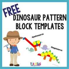 free printable dinosaur pattern block templates for kids to use in their crafts and activities