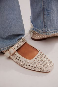 Gem Buckle Ballet Flats Buckle Ballet Flats, Fun Flats, Ballet Silhouette, Ivory Heels, Studded Ballet Flats, Strappy Flats, Ballerina Shoes Flats, Slingback Flats, Free People Shoes