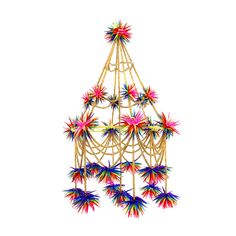 beaded-rainbow-pajaki-chandelier-cody-foster Pajaki Chandelier, Paper Chandelier, Folk Art Decor, Cody Foster, Polish Folk Art, Diy Lampe, Rainbow Beads, Holiday Decor Christmas, Fun Decor