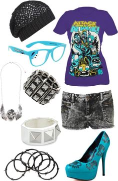 "I Don't Keep Secrets" by priceless-and-dashing-fo-rev-er ❤ liked on Polyvore Rock Inspired Outfits, Emo Outfits For Girls, The Cookie Monster, Punk Style Outfits, Silly Clothes, Scene Goth, Matching Outfits Best Friend, 2010s Fashion