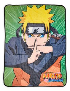 the naruto character is pointing his finger at something in front of him,