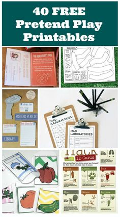 the free pretend play printables are great for kids