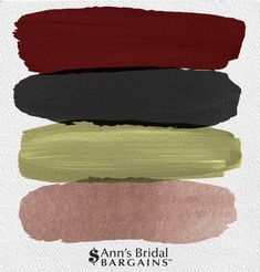 an image of different shades of paint on paper with the words ann's bridal bargain