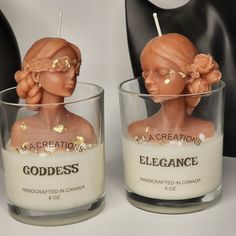 Blindfolded Aesthetic, Body Shape Candle, Aesthetic Goddess, Candle In Jar, Candle Making Recipes, Handmade Candles Diy, Flower Lady