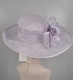 Church Kentucky Derby Hat Carriage Tea Party Wedding Wide Brim Sinamay Hat Lilac  | eBay Lavender Hat, Elegant Wear, Sinamay Hats, Tea Party Wedding, Silver Anklet, Elegant Hats, Kentucky Derby Hat, Derby Hat, Silver Anklets