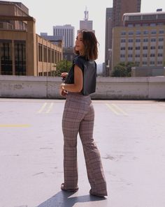 Feel classy and powerful in the Plaid About You Pants! These unique trousers are woven in a timeless plaid pattern with a sophisticated crossover button detail. The high rise and straight leg of these pants lend them a look of sharp professionalism, perfect for any office or work environment. Crafted from a soft and stretchy fabric, these elevated pieces offer year-round comfort that will make it easy to stay focused all day. This style runs small at the waistline - we recommend sizing up if bet Unique Trousers, Office Administrator, Slacks Outfit, Work Fits, Fall Plaid, Work Environment, Stay Focused, Work Fashion, Outfits Women