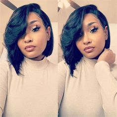 Transform A New Look with the Deep Side Part Bob Wig – Ywigs Side Part Layered Bob, Deep Side Part Bob, Side Part Bob Wig, Natural Hair Bob Cut, Natural Hair Bob, Side Part Bob, Black Hair Types, Deep Side Part, Bob Straight