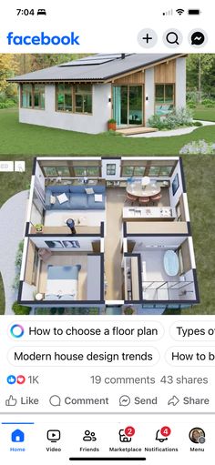 an image of a house on facebook with the caption'how to choose a floor plan? '