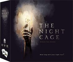 the night cage board game is shown in front of a black background with an image of a hand holding a light bulb