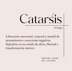 the text is in spanish and english with an image of a catarasis on it