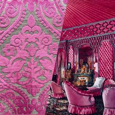 an image of a pink room with fancy furniture