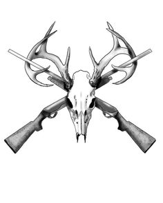 Deer Skull Drawing, Deer Skull Tattoo, Deer Coloring Pages, Bow Tattoo Designs, Deer Heads