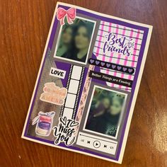 a scrapbook with pictures and words on it