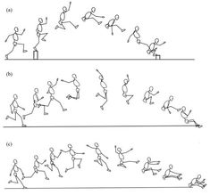 an image of running man and woman in the same direction, each with different positions to run