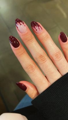 Blood Nails, Wine Nails, Valentine Nails, Nail Designs Valentines, Black Nail, Halloween Nail Designs, Halloween Nail