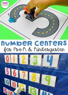 this is an image of number centers for pre - k and kindergarten students to practice numbers