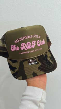 rbf club trucker hat Casual Trucker Hat Outfit, Trucker Hat Style, Trucker Hat Funny, Vinyl Trucker Hats, Women’s Trucker Hats, Trucker Hat Designs Ideas, Trucker Hat Sayings, Funny Trucker Hats For Women, Cute Trucker Hats