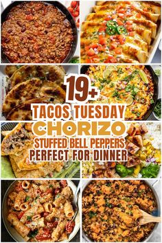 tacos tuesday chorizzo stuffed bell peppers, perfect for dinner and desserts