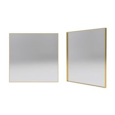 two mirrors are shown side by side on a white background