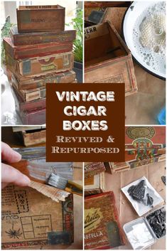 Decoupage Box Vintage, Box Craft Ideas, Wooden Box Crafts, Old Tool Boxes, Altered Box, Vintage Crates, Wrapping Inspiration, Antique Wooden Boxes