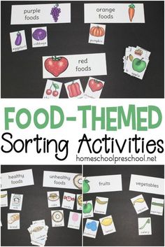 food themed sorting activities for preschool and homeschool