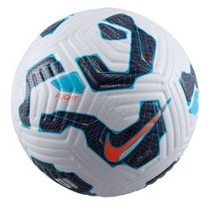 Nike Flight Ball White/Blackened Blue Front Nike Soccer Ball, Fuse Panel, Nike Flight, Kids Uniforms, Goalkeeper Gloves, Soccer Equipment, Nike Soccer, Soccer Balls, Rain Or Shine