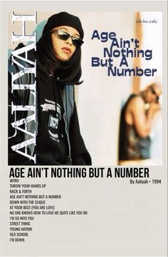 an advertisement for the age isn't nothing but a number, featuring a woman in black