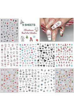 Christmas Nail Stickers, 600pcs Santa Claus Xmas Tree Reindeer Snowflake Self-Adhesive Nail Art Decal for Women Girls Festival Nail Decoration Christmas Nail Stickers, Festival Nails, Christmas Nail, Ice Queen, Christmas Nail Art, Nail Art Stickers, Nail Decorations, Nail Stickers