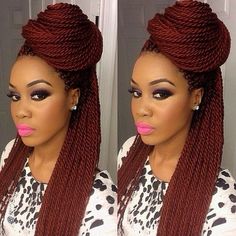 Red Senegalese Twists - http://www.blackhairinformation.com/community/hairstyle-gallery/braids-twists/red-senegalese-twists/ #braidsandtwists Singalese Twist, Senegalese Twist Style, Senegalese Twists, Crochet Braids Hairstyles, Hairstyle Gallery, Braids Wig, Twist Braids