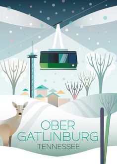 an advertisement for the obeer gatlinburg ski resort