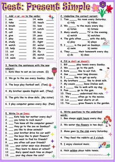 a printable test sheet for children to learn how to say the words in english