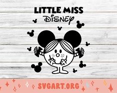 a minnie mouse svg cut file with the words,'little miss disney '