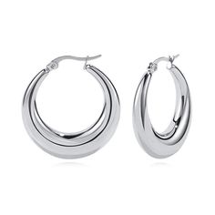 PRICES MAY VARY. 30mm Silver Thick Hoop Earrings: WOWORAMA silver chunky hoop earrings curve to be thicker and wider at the bottom, and are thinner at the top. The unique design makes it feel more comfortable to wear. Hypoallergenic Stainless Steel Hoop Earrings: These thick chunky hoop earrings are made of hypoallergenic stainless steel, that's nickel-free and not fade, silver color, and can worn alone or matched with other jewelry to create a chic look. Lightweight Hollow Hoop Earrings: WOWORA Sterling Silver Big Hoop Earrings, Sipmle Silver Earrings, Cheap Silver Jewelry From Macy's, Cheap Tarnish Resistant Round Hoop Earrings, Silver Earrings Uk, Thick Hoop Earrings, Cheap Earrings, Chunky Hoop Earrings, Chunky Earrings