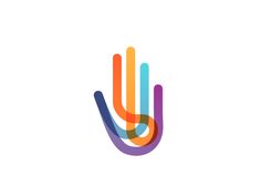 the logo for an appliance that is designed to look like a hand with colorful lines