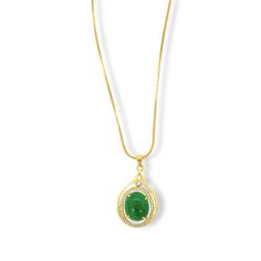 Product Details: 18K gold, stainless steel pendant set with jadeite & cubic zirconia. 18K gold, Stainless Steel chain. MEANING: Green jade carries the energy of the Earth and nature, providing a wholesome, nurturing energy that uplifts and soothes the heart. It draws the abundance of nature into your life, helping you create physical prosperity and wellbeing. Green jade represents growth and life and is known for bringing good luck, friendship, peace, and harmony to the wearer. AFFIRMATION: I am Oval Jade Gold Necklace, Jade Jewelry Necklace, Jade Necklace, Ancient China, Jade Jewelry, Stainless Steel Pendant, Green Jade, Of The Earth, Jade Green