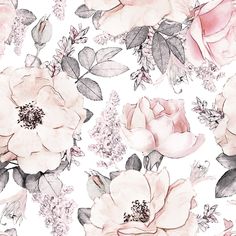 Pink Watercolor Flowers Wallpaper Peel and stick Wallpaper EazzyWalls Sample: 6''W x 9''H Smooth Vinyl Kindergarten Wallpaper, Mountain Decal, Pink Watercolor Flower, Floral Rosa, Wallpaper Removable, Project Nursery, Nursery Wallpaper, Rose Wallpaper