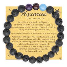 PRICES MAY VARY. DESIGN: Jan 20 to Feb 18, Aquarius stones - Garnet, Amethyst, Aquamarine. They are connected with your Zodiac, know exactly what you need and can bring their deep healing vibrations into your world MATERIAL: 8mm crystal stones - Garnet, Amethyst, Aquamarine and lava rock stones, connected by Korean crystal elastic string, ended with double different kind of knots, more sturdy for daily wearing SIZE: Stretch bracelet, easy to put on and off, Inner length approx 18cm, packed with Constellation Jewelry, Zodiac Cards, Bracelet Easy, Deep Healing, Zodiac Birthdays, Healing Vibrations, Zodiac Bracelet, Spiritual Crystals, Zodiac Jewelry