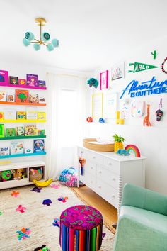 a child's room with toys and decor