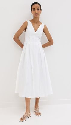 Hill House Home The Jacqueline Dress | Shopbop White Maxi Dress Summer, Cos Dress, Hill House Home, Spanish Woman, Girls Status, Fabric Skirt, Runway Outfits, Tiered Skirts, Home White