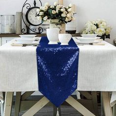 PRICES MAY VARY. Sequin Table Runner Tassel Table Runner: 1pc 12x72-inch navy blue sequin table runner. This glitter table runner with tassels is great for event table decorations. Sequin Table Runer: Kitchen table runner made of high density sequin fabric,countless sparkle sequins on mesh fabric, the table runners are not see through. Table Runner for Dining Room: This sparkly table covers are well made by skillful craftsmen. All the edges of the glitz table runners are well finished. It's norm Glitter Table, Sequin Table Runner, Sequin Tablecloth, Sequin Table, Outdoor Patio Table, Lace Table Runners, Event Table, Lace Table, Rectangle Table