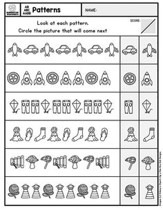 printable worksheet for preschool with pictures and words