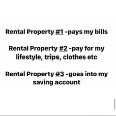 the text reads rental property 2 - pays my bills