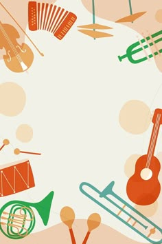 an abstract background with musical instruments