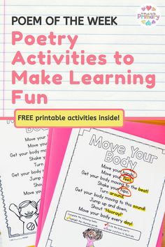 poem of the week poetry activities to make learning fun with free printable activities inside